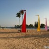 sentosa-beach-colorful-flags
